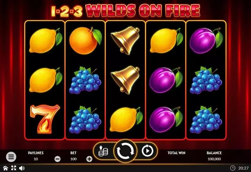 Main Screen Reels - Apparat Gaming 1-2-3 Wilds on Fire Slot