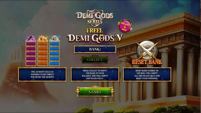 Info and Rules - Spinomenal 1 Reel Demi Gods V Slot