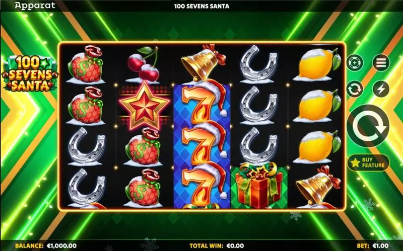 Main Screen Reels - Apparat Gaming 100 Sevens Santa Slot