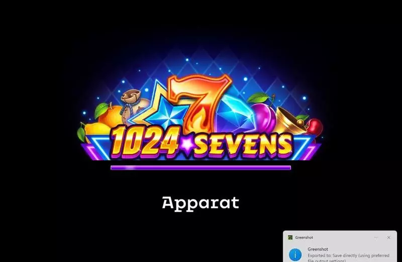 Introduction Screen - Apparat Gaming 1024 Sevens Slot