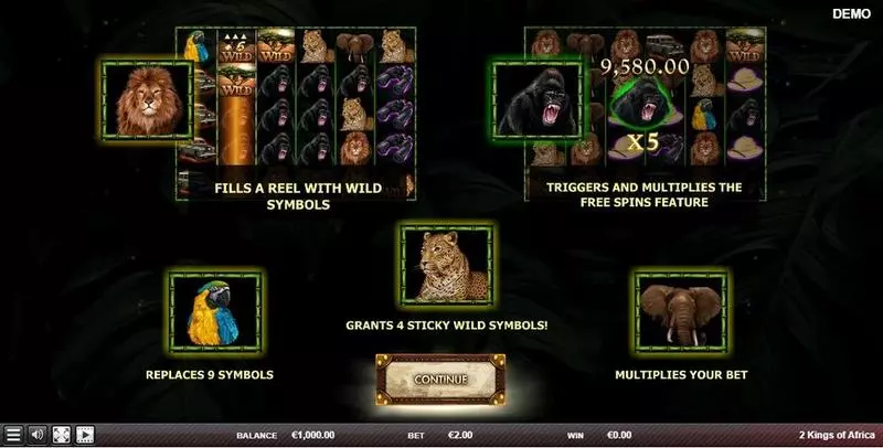 Info and Rules - Red Rake Gaming 2 Kings of Africa Slot