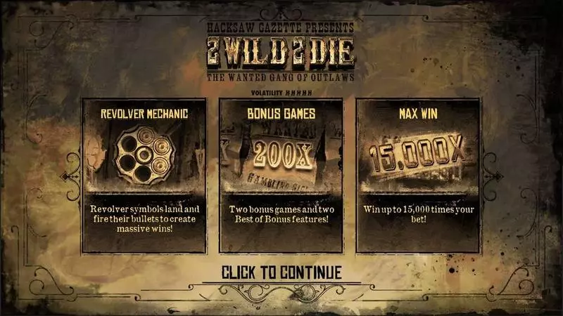 Info and Rules - Hacksaw Gaming 2 Wild 2 Die Slot
