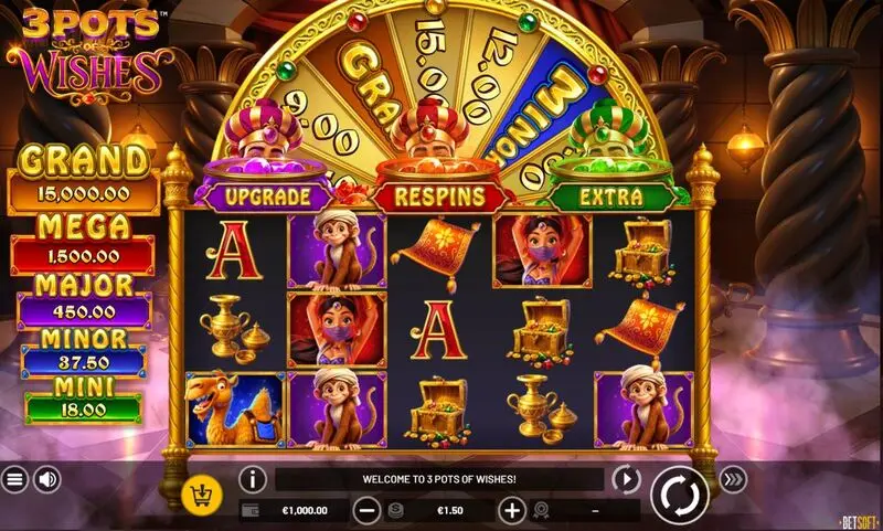 Main Screen Reels - BetSoft 3 Pots of Wishes Slot