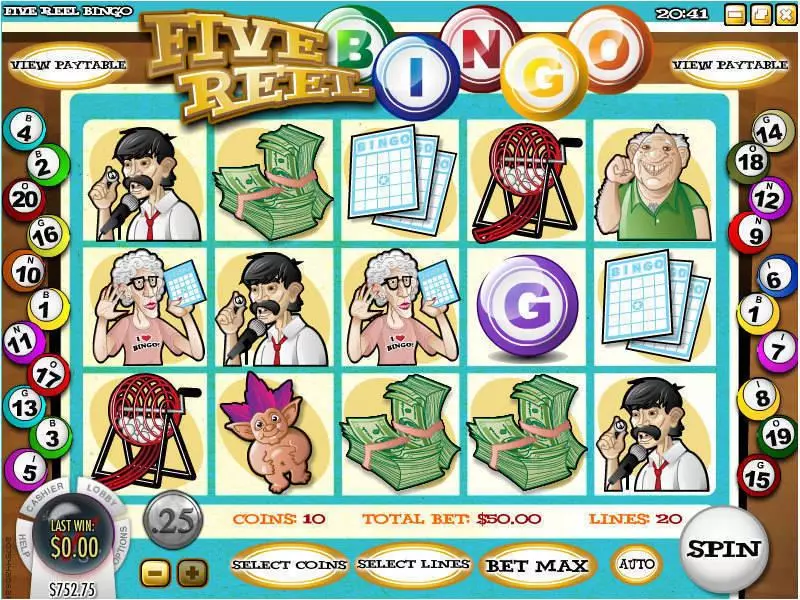 Main Screen Reels - Rival 5 Reel Bingo Slot