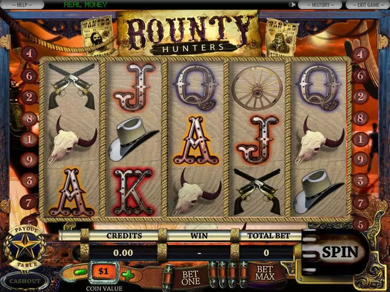 Main Screen Reels - DGS 5-Reel Bounty Hunter Slot
