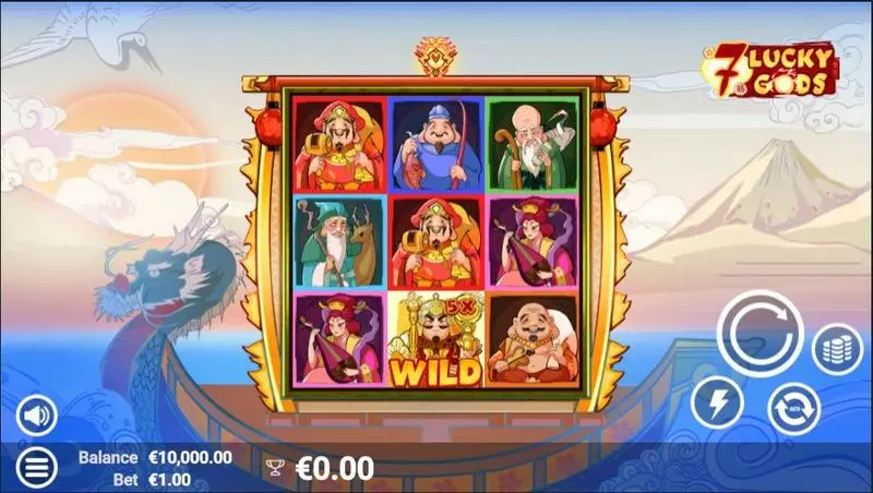 Main Screen Reels - AvatarUX 7 Lucky Gods Slot