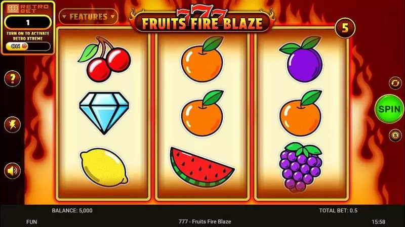 Main Screen Reels - Spinomenal 777 – Fruits Fire Blaze Slot