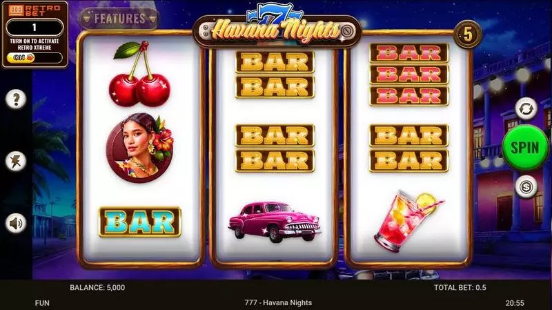 Main Screen Reels - Spinomenal 777 – Havana Nights Slot