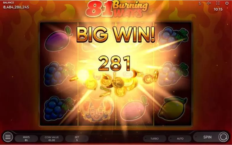 Winning Screenshot - Endorphina 81 Burning Ways Slot