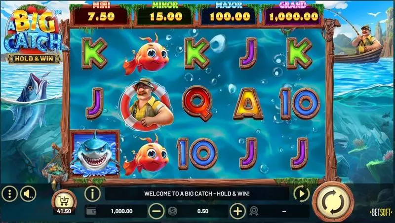 Main Screen Reels - BetSoft A Big Catch – HOLD and WIN Slot