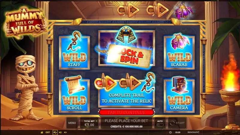 Main Screen Reels - Greentube A Mummy Full of Wilds Slot