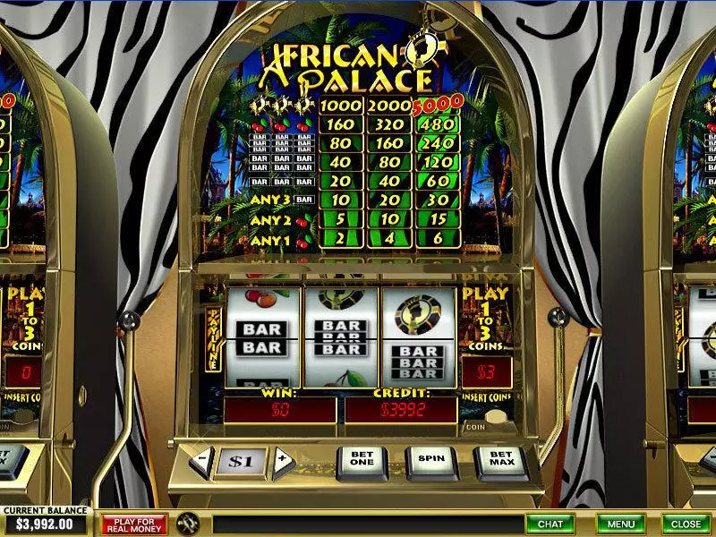 Main Screen Reels - PlayTech African Palace Slot