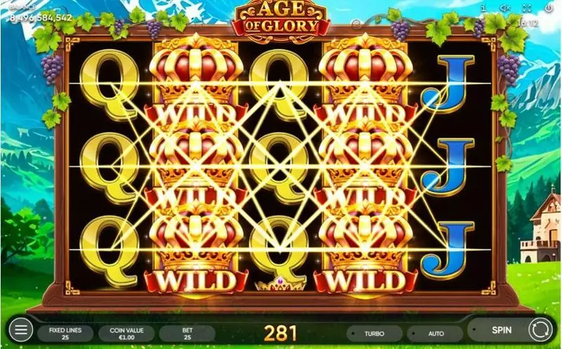 Main Screen Reels - Endorphina Age of Glory Slot