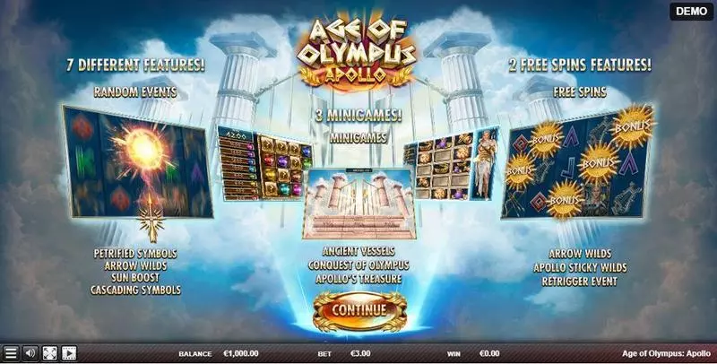Info and Rules - Red Rake Gaming Age of Olympus: Apollo Slot