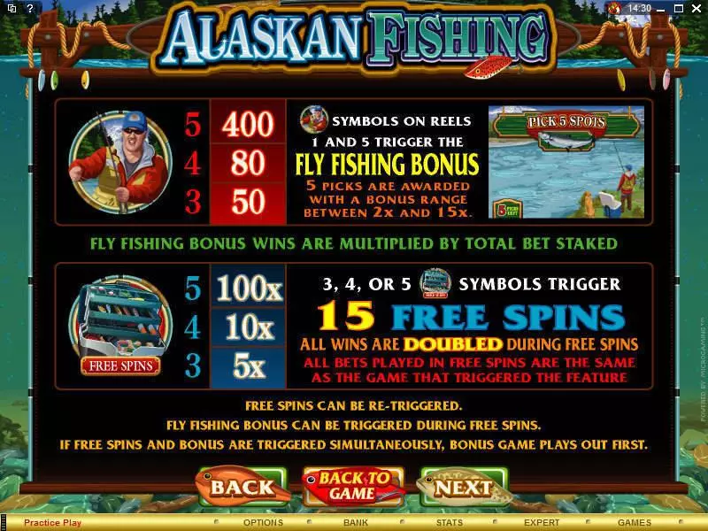 Info and Rules - Microgaming Alaskan Fishing Slot