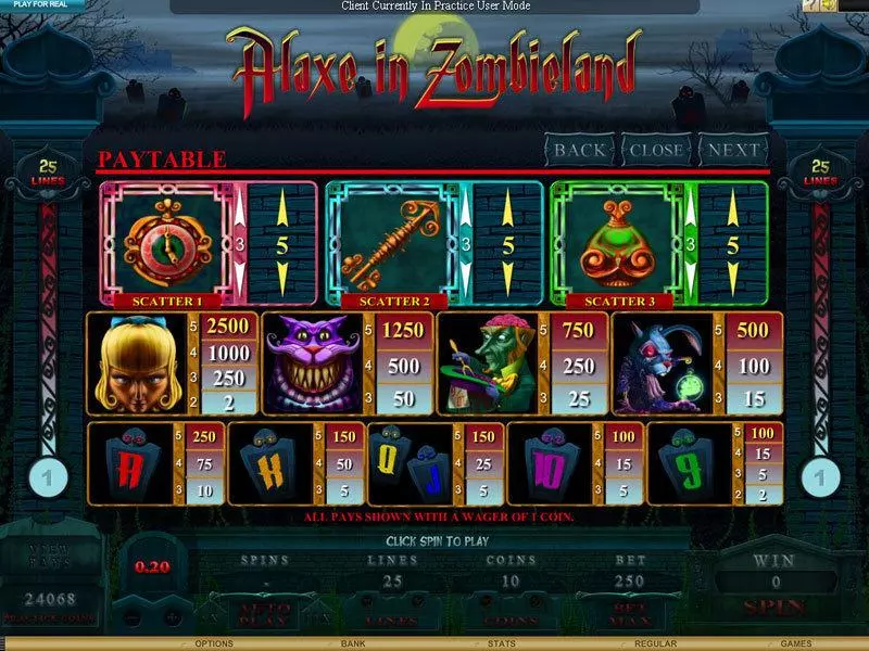 Info and Rules - Genesis Alaxe in Zombieland Slot