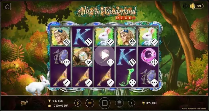 Main Screen Reels - BF Games Alice in Wonderland Dice Slot