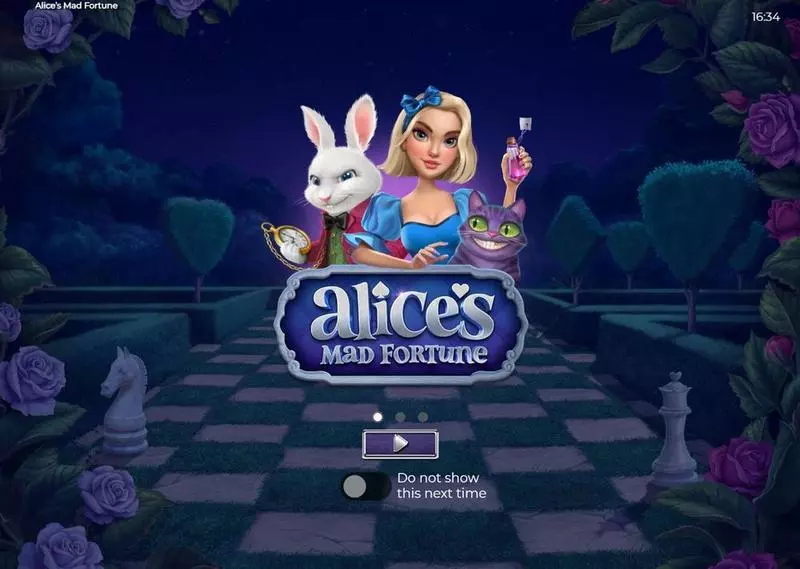 Introduction Screen - Armadillo Studios Alice's Mad Fortune Slot
