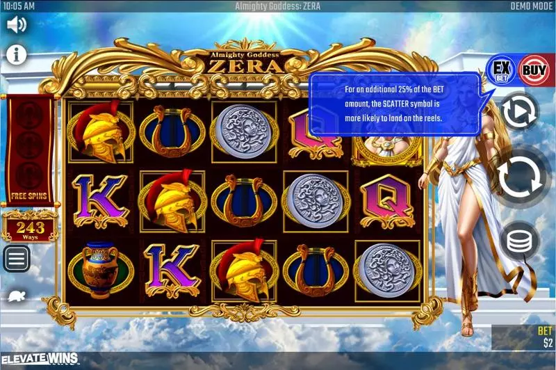Main Screen Reels - Win Fast Games Almighty Goddess ZERA Slot