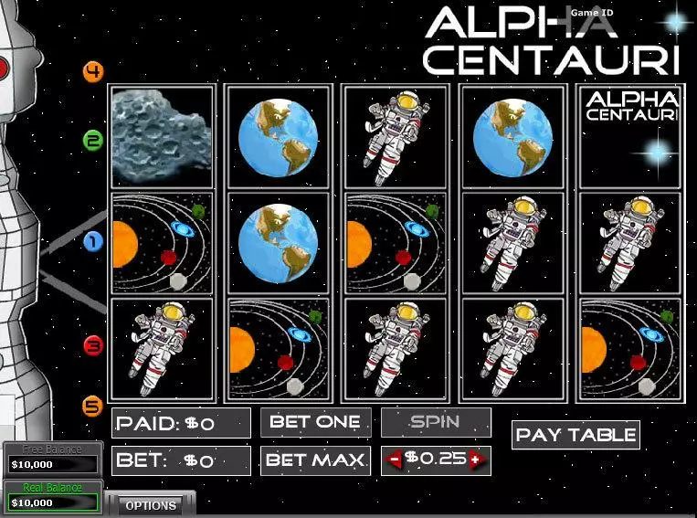 Main Screen Reels - DGS Alpha Centauri Slot