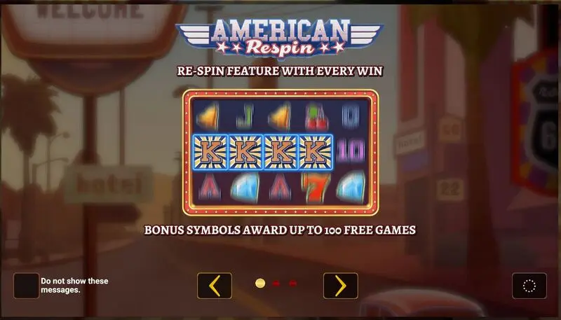 Introduction Screen - Greentube American Respin Slot