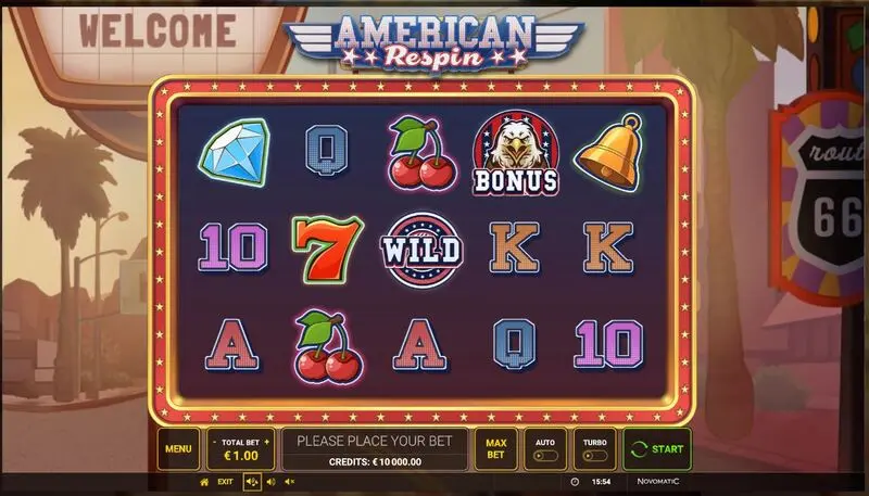 Main Screen Reels - Greentube American Respin Slot