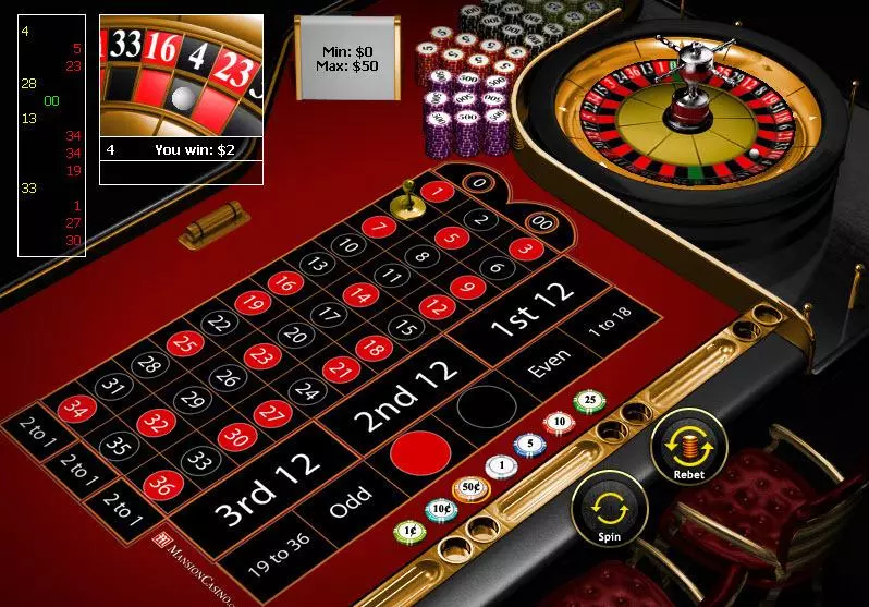 Table ScreenShot - PlayTech American Roulette Table
