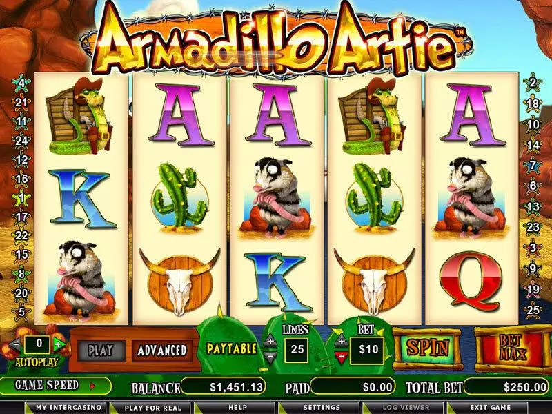Main Screen Reels - Amaya Armadillo Artie Slot