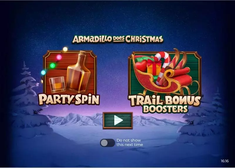 Introduction Screen - Armadillo Studios Armadillo Does Christmas 2023 Slot