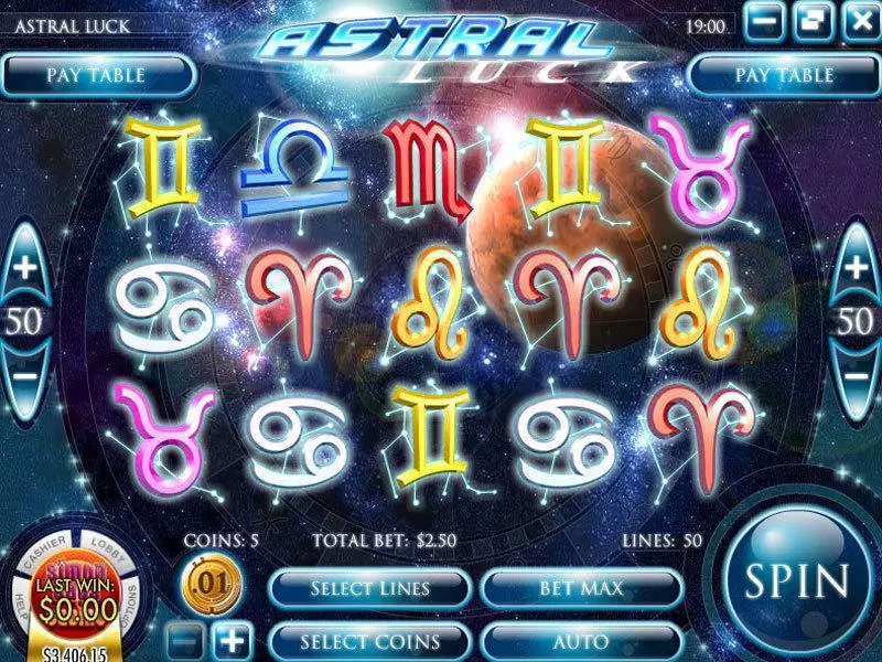Main Screen Reels - Rival Astral Luck Slot