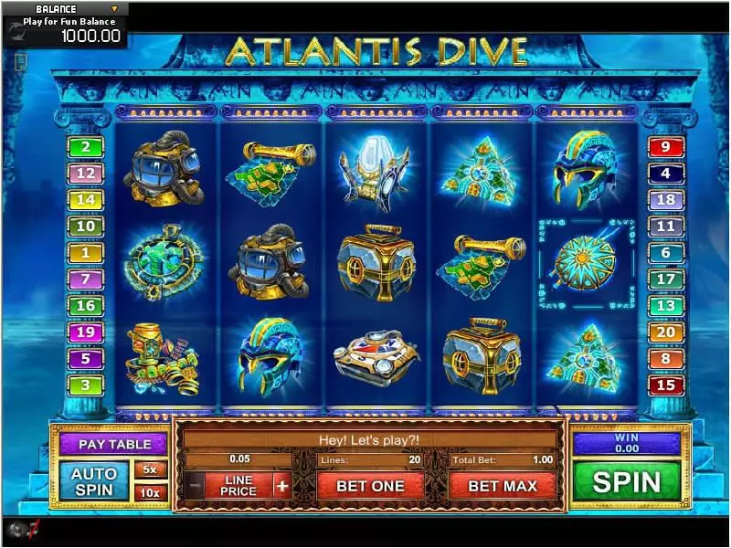 Main Screen Reels - GamesOS Atlantis Dive Slot