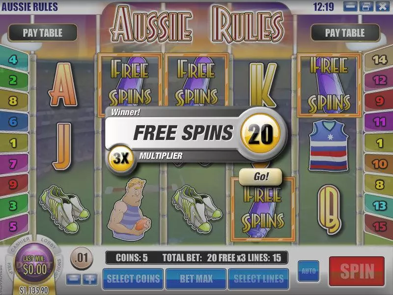 Bonus 1 - Rival Aussie Rules Slot