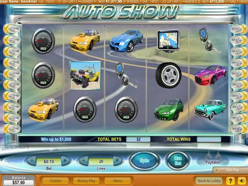 Main Screen Reels - NeoGames Auto Show Slot