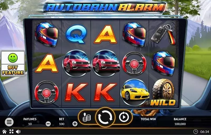 Main Screen Reels - Apparat Gaming Autobahn Aalarm Slot