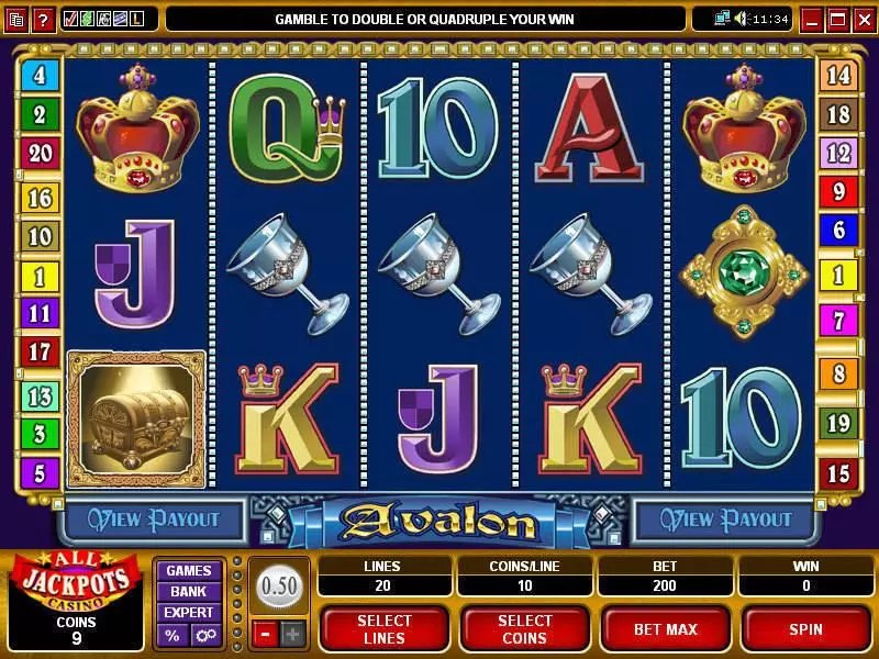 Main Screen Reels - Microgaming Avalon Slot