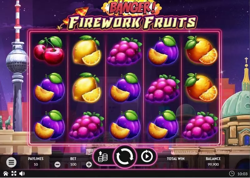 Main Screen Reels - Apparat Gaming Banger! Firework Fruits Slot