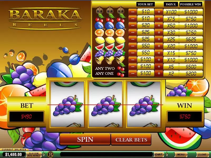 Main Screen Reels - PlayTech Baraka Reels Slot