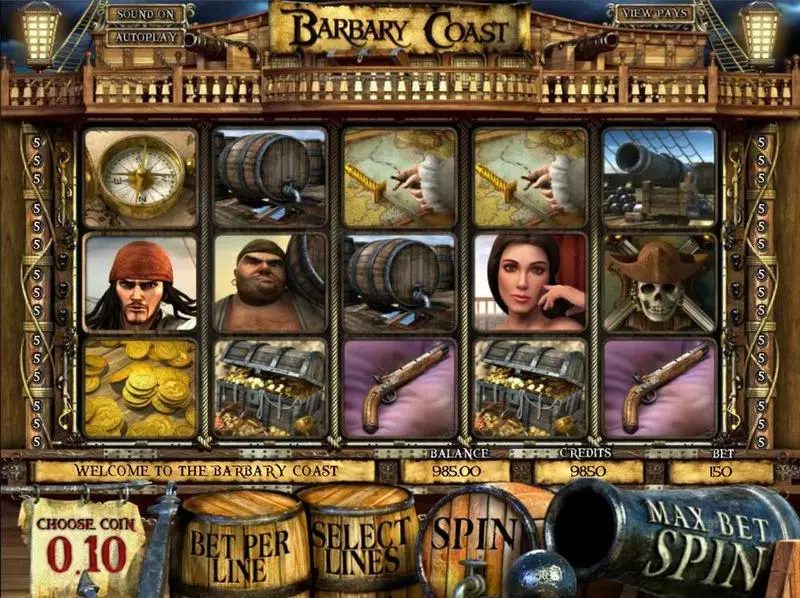 Introduction Screen - BetSoft Barbary Coast Slot