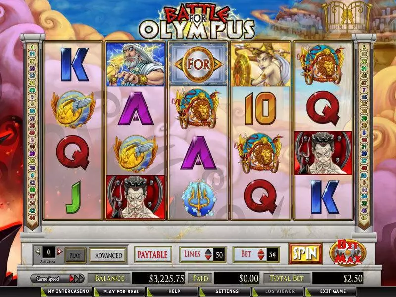 Main Screen Reels - CryptoLogic Battle for Olympus Slot