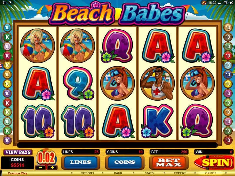 Main Screen Reels - Microgaming Beach Babes Slot