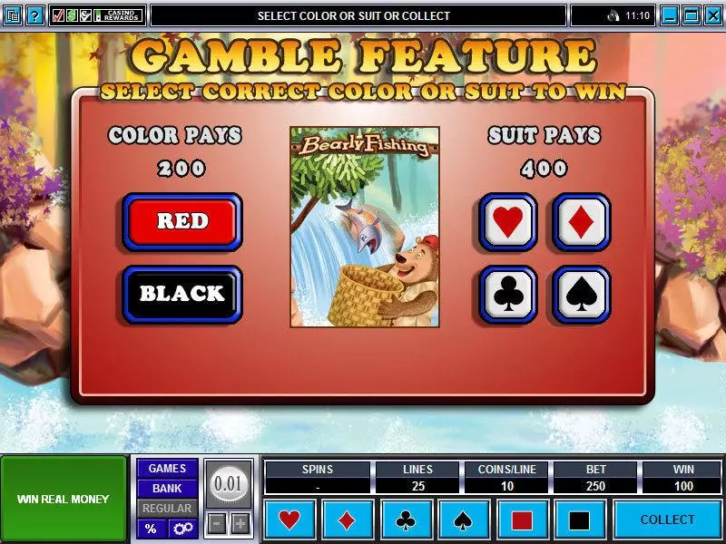 Gamble Screen - Microgaming Bearly Fishing Slot