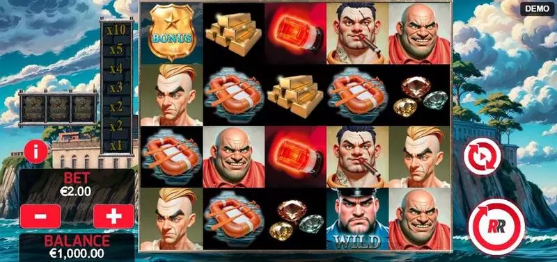 Main Screen Reels - Red Rake Gaming Beating Alcatraz Slot