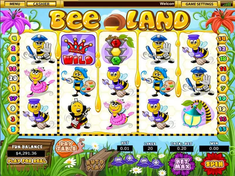Main Screen Reels - Topgame Bee Land Slot