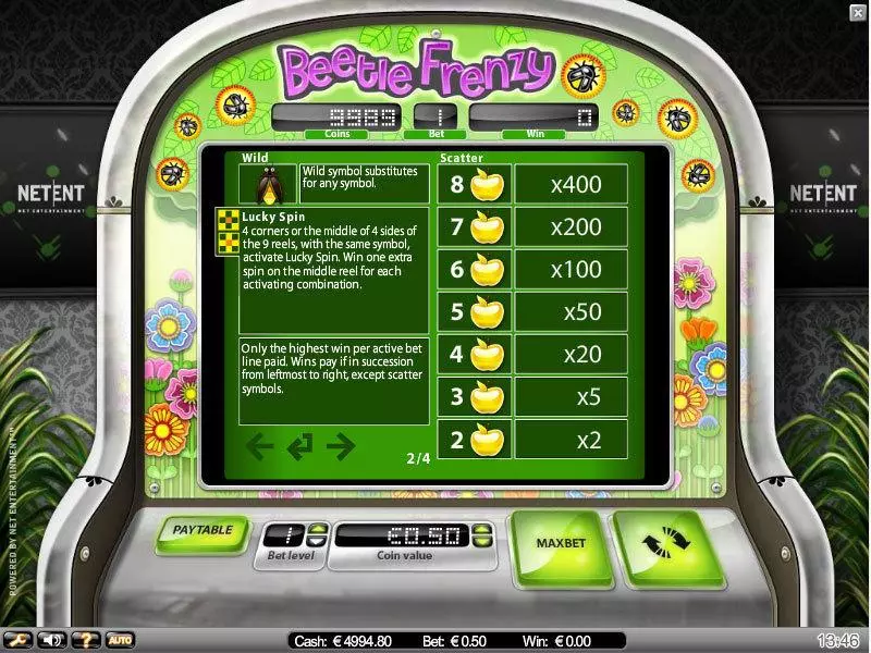 Info and Rules - IN DOUBT Beetle Frenzy Slot