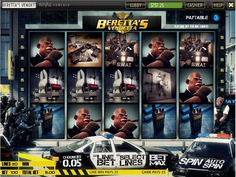 Main Screen Reels - Sheriff Gaming Beretta's Vendetta Slot