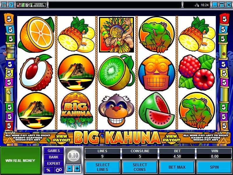 Main Screen Reels - Microgaming Big Kahuna Slot
