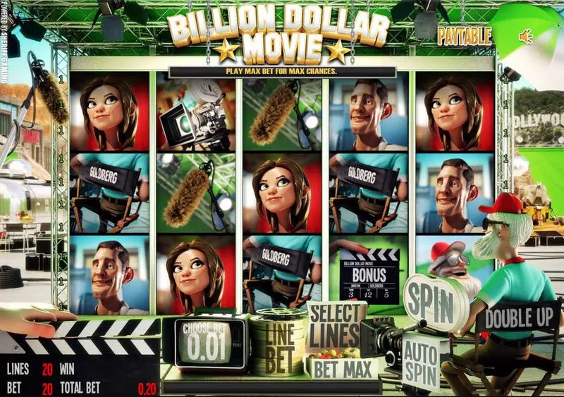 Main Screen Reels - Sheriff Gaming Billion Dollar Movie Slot