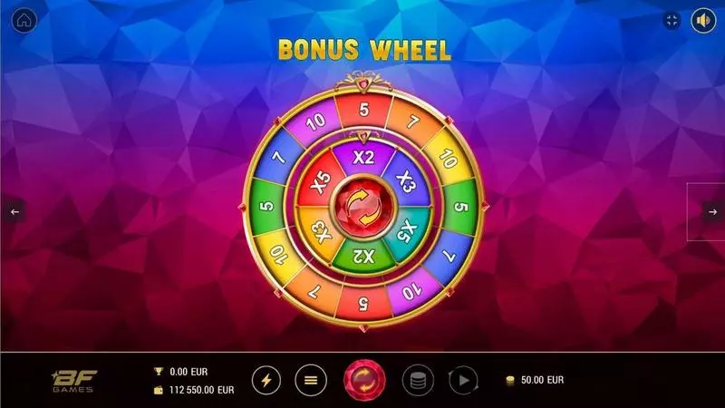 Wheel of prizes - BF Games Blasting Rubies Slot