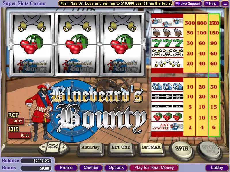 Main Screen Reels - Vegas Technology Bluebeard's Bounty Slot