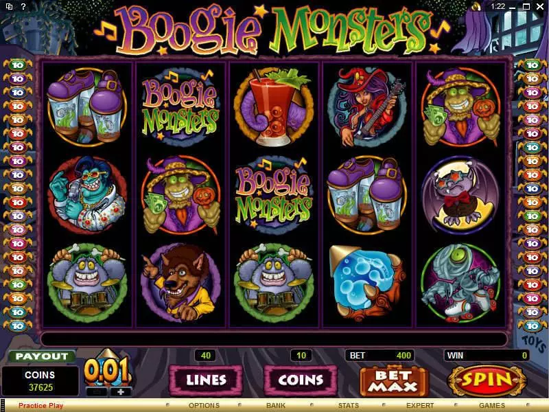 Main Screen Reels - Microgaming Boogie Monsters Slot